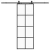 vidaXL Skyved&oslash;r med monteringssett svart 76x205 cm ESG-glass