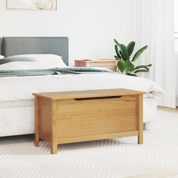 vidaXL Lagringsboks Hill Honning brun 90 x 40 x 45 cm Massiv furu