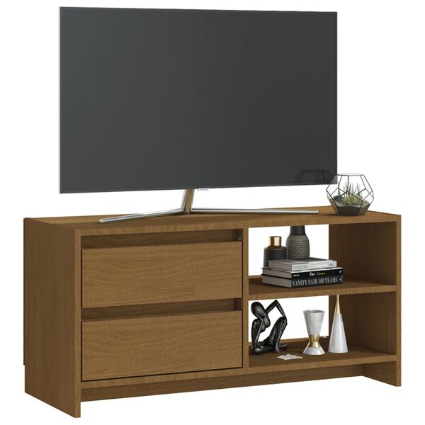 vidaXL TV-benk 80x31x39 cm heltre furu honningbrun