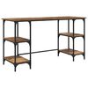 vidaXL Skrivebord med hylle Gamle tre 140 x 50 x 75 cm Konstruert tre