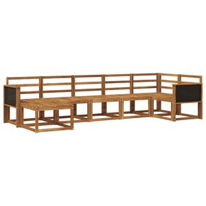 vidaXL Utend&oslash;rs sofa-sett 7 pcs Naturlig Solid akasietre