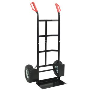 vidaXL Utvidbar h&aring;ndvogn Svart og R&oslash;d 57 x 46 x 113 cm St&aring;l
