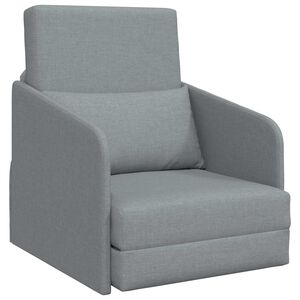 vidaXL Sammenleggbar Sofa seng Lysegr&aring; 65 x 80 x 83 cm stoff