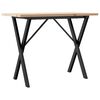 vidaXL Spisebord X-ramme 100x50x75,5 cm heltre furu og st&aring;l