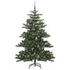 vidaXL Kunstig sammensatt juletre med 150 LED gr&oslash;nn 150 cm PVC og st&aring;l