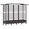 vidaXL Hevet Bed med Trellis og Tak Brun 203,5 x 40 x 129 cm PP