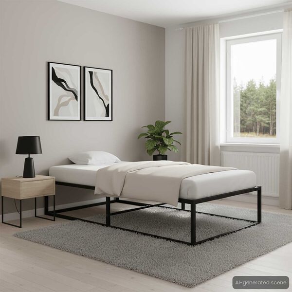 vidaXL Sengeramme svart metall 90x200 cm