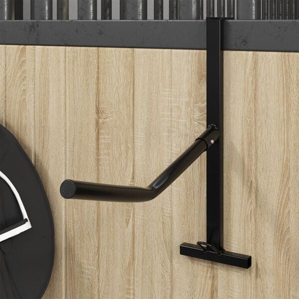 vidaXL Salstativ med hodelagskrok enkeltarms b&aelig;rbart svart jern