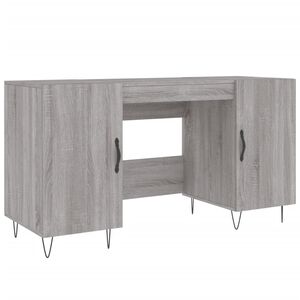 vidaXL Skrivebord gr&aring; sonoma 140x50x75 cm konstruert tre