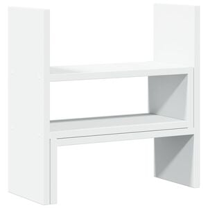 vidaXL Justerbar skrivebordshylle hvit 40x17x41 cm konstruert tre