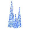 vidaXL Juletre med 90 LED 3 pcs Blå 20 x 20 x 80 cm Akryl