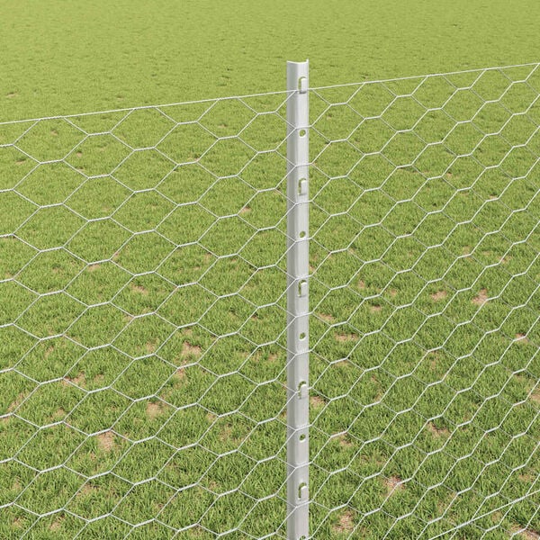 vidaXL Gjerde og Støtte sølv 1,5 x 50 m Stål