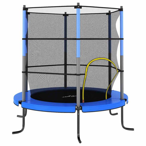 vidaXL Trampoline med sikkerhetsnett 140x160 cm bl&aring;