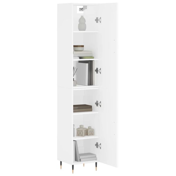 vidaXL Highboard hvit 34,5x34x180 cm konstruert tre