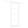 vidaXL Skyved&oslash;r ORKDAL Hvit 83 x 202 cm Massivt furutre og glass