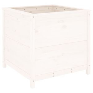 vidaXL Hageplantekasse hvit 82,5x82,5x78 cm heltre furu