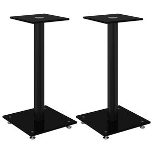 vidaXL H&oslash;yttalerstativer 2 stk svart herdet glass 1 s&oslash;yledesign