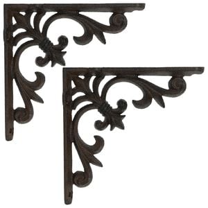 vidaXL Vegghylleknekter 2 stk. Antikk Brun 10 x 10 x 2,8 cm St&aring;l
