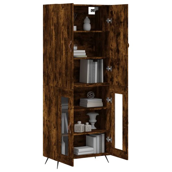 vidaXL Highboard r&oslash;kt eik 69,5x34x180 cm konstruert tre
