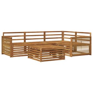 vidaXL Utend&oslash;rs sofa-sett 5 stk. Naturlig Solid akasietre