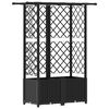 vidaXL Hevet Bed med Trellis og Tak Svart 124,5 x 40 x 138 cm PP