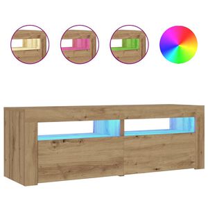 vidaXL Nattbord 2 stk med LED artisan eik 60x35x40 cm