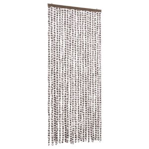 vidaXL Insektgardin gr&aring;brun og hvit 90x220 cm chenille
