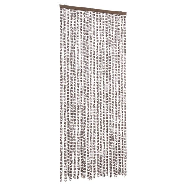 vidaXL Insektgardin gråbrun og hvit 90x220 cm chenille