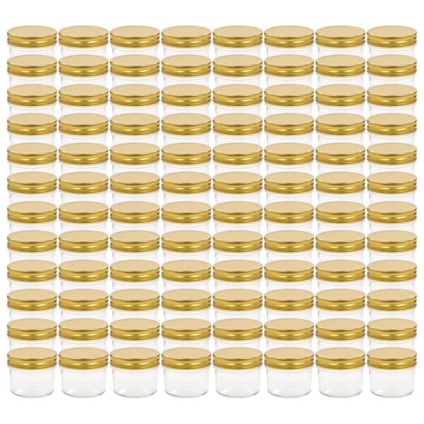 vidaXL Syltetøyglass med gult lokk 96 stk 110 ml