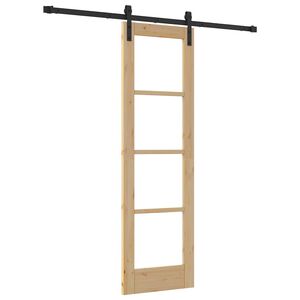 vidaXL Skyved&oslash;r ORKDAL Naturlig 61 x 198,5 cm Massivt furutre og glass