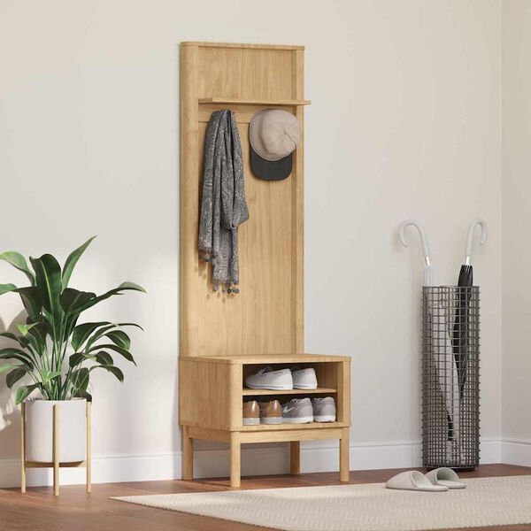 vidaXL Gangskap FLORO Vokset Brun 50 x 40 x 158 cm Massiv furu