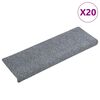 vidaXL Trappematter selvklebende 20 stk 65x21x4 cm lysegr&aring; rektangul&aelig;r kant