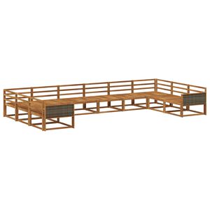 vidaXL Utend&oslash;rs sofa-sett 10 pcs Naturlig Solid akasietre