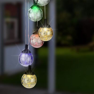 HI Soldrevet LED-dekorasjonslys knitret glass 6 lyspærer