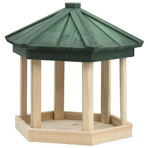 vidaXL Fuglemater &aring;ttekantet heltre gran 33x30 cm