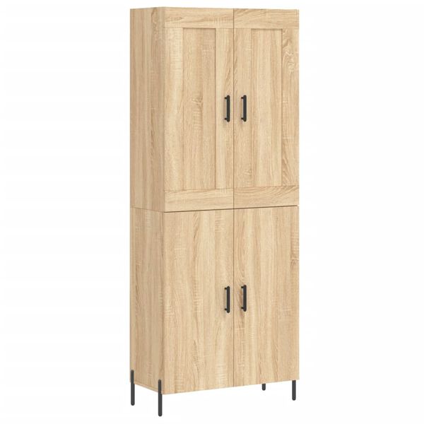 vidaXL Highboard sonoma eik 69,5x34x180 cm konstruert tre
