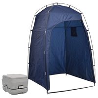 vidaXL Bærbart campingtoalett med telt 10+10 L