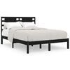 vidaXL Sengeramme svart heltre furu 160x200 cm