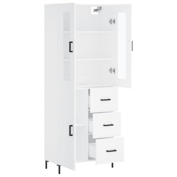 vidaXL Highboard hvit 69,5x34x180 cm konstruert tre