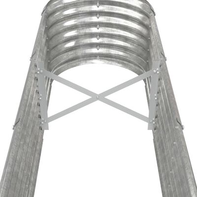 vidaXL Høybed pulverlakkert stål 260x40x36 cm sølv