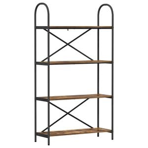 vidaXL Bokhylle 4 niv&aring;er 80 x 30 x 146 cm Konstruert tre R&oslash;kt eik