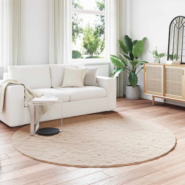 vidaXL Kunstpels Kanin Teppe Olite Gr&aring;brun &Oslash; 200 cm Polyester