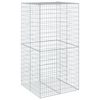 vidaXL Gabionkurv med deksel 100x100x200 cm galvanisert jern