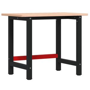 vidaXL Arbeidsbenk 100x60x81,5 cm heltre b&oslash;k rektangul&aelig;r
