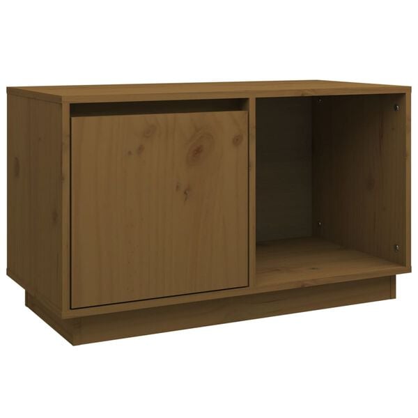 vidaXL TV-benk honningbrun 74x35x44 cm heltre furu