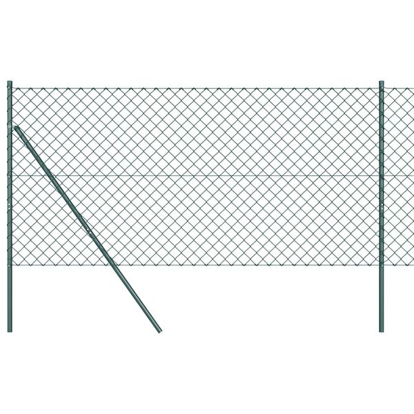 vidaXL Gjerdep&aring;le gr&oslash;nn 10 x 1 m (60 x 60 mm mesh) St&aring;l og PVC