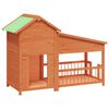 vidaXL Hundekennel brun 143x60,5x109 cm heltre furu