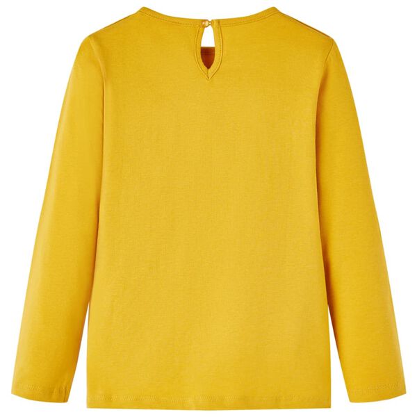 T-skjorte for barn med lange ermer oker 128