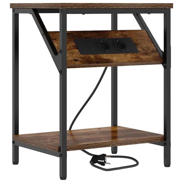 vidaXL Nattbordskap R&oslash;kt eik 38 x 30 x 48 cm Konstruert tre