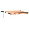 vidaXL Manuell utvidbar markise med LED-lamper Flerfarget 3,5 x 2,5 m